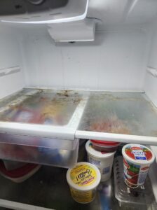 Deep cleaning a fridge