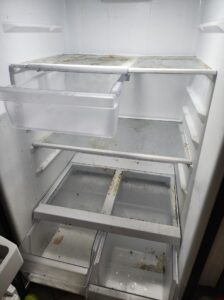 Cleaning a fridge