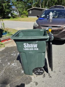 garbage and recycling bins scrubbed and washed